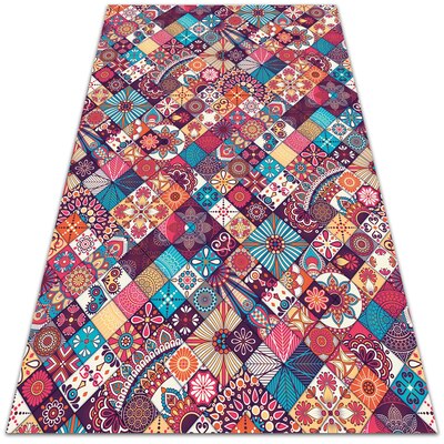 Outdoor mat for patio colorful mosaic